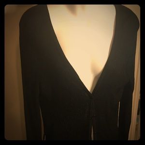 Express Black Shiny Sweater Cardigan